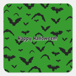 Flying Bats on Green Vierkante Sticker