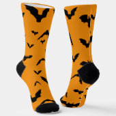 Flying Bats on Orange Sokken (Gebogen)