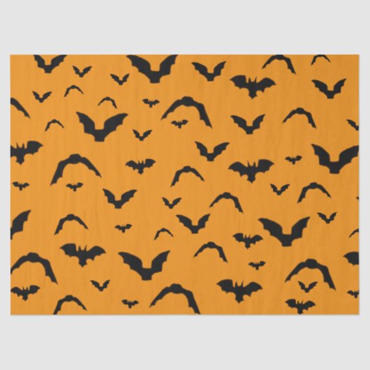 Flying Bats on Orange Tissue Paper Tissuepapier (Voorkant)