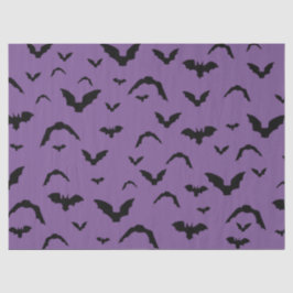 Flying Bats on Purple Tissue Paper Tissuepapier