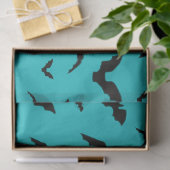 Flying Bats on Teal Tissue Paper Tissuepapier (Geschenk)