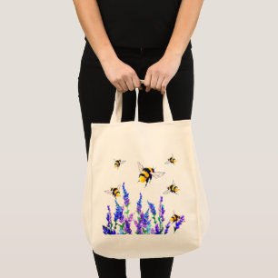Flying Bee Sac fourre-tout Fleurs de printemps