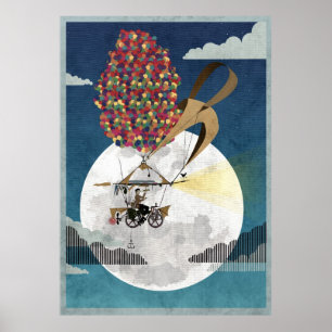 Flying Bicycle Poster