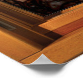 Flying Bird Silhouette Wooden Window Illusion Poster (Hoek)