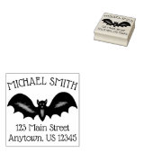 Flying Black Bat Spooky Halloween Persoonlijk Rubberstempel (Gestempeld)