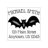 Flying Black Bat Spooky Halloween Persoonlijk Rubberstempel (Afrduk)