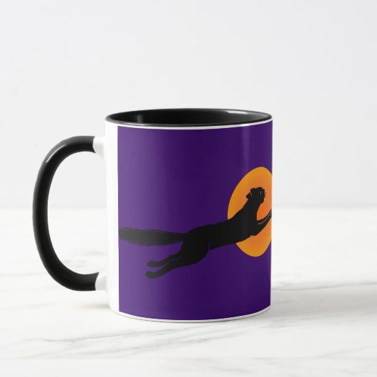 Flying Black Cat  Art Koffie Mok (Links)