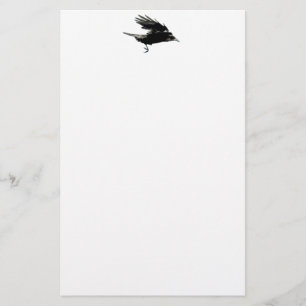 Flying Black Crow Wildlife Art Briefpapier