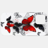 Flying Black en Red Morpho Vlinders Case-Mate iPhone Case (Achterkant (horizontaal))
