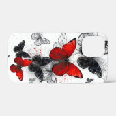 Flying Black en Red Morpho Vlinders Case-Mate iPhone Case (Achterkant (horizontaal))