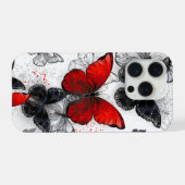 Flying Black en Red Morpho Vlinders iPhone Hoesje (Achterkant horizontaal)