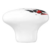 Flying Black en Red Morpho Vlinders Keramische Knop (Zijkant)