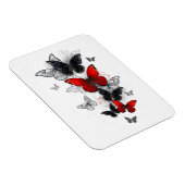 Flying Black en Red Morpho Vlinders Magneet (Rechterzijde)