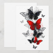 Flying Black en Red Morpho Vlinders Menu (Voorkant / Achterkant)