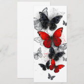 Flying Black en Red Morpho Vlinders Menu (Voorkant / Achterkant)