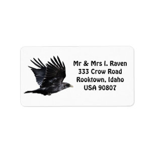 Flying Black Raven Étiquettes photo