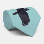 Flying Black Raven Gothic, Haida, Wildlife Stropdas (Opgerold)