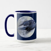 Flying Black Raven & Moon Gothic Wildlife Design Mok (Links)