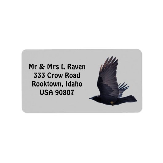 Flying Black Raven Photo Labels (Voorkant)