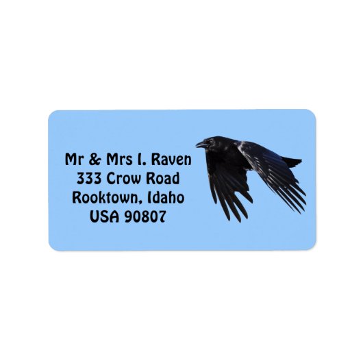 Flying Black Raven Photo Labels 6 (Voorkant)