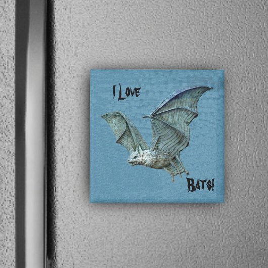 Flying Blue Bat Relief Magnet Magneet