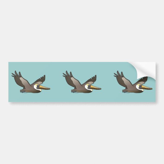 Flying Brown Pelican Bumpersticker (Voorkant)