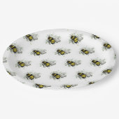 Flying Bumble BEE, Freehand Digital Drawing Insect Papieren Bordje (Gekanteld)