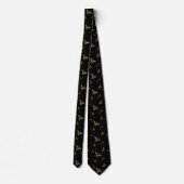 Flying Bumblebees Pattern Black Stropdas (Achterkant)