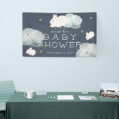 Flying Bunny Stars Clouds Baby shower Banner (Beurs)