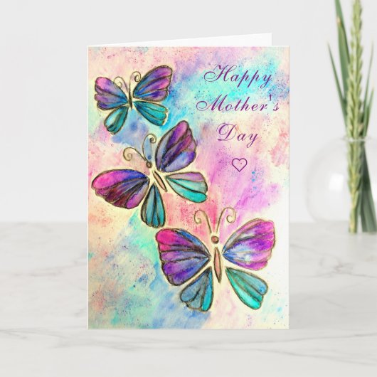 Flying Butterflies Moederdag Kaart (Voorkant)