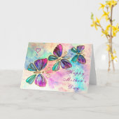 Flying Butterflies Moederdag Kaart (Gele Bloem)