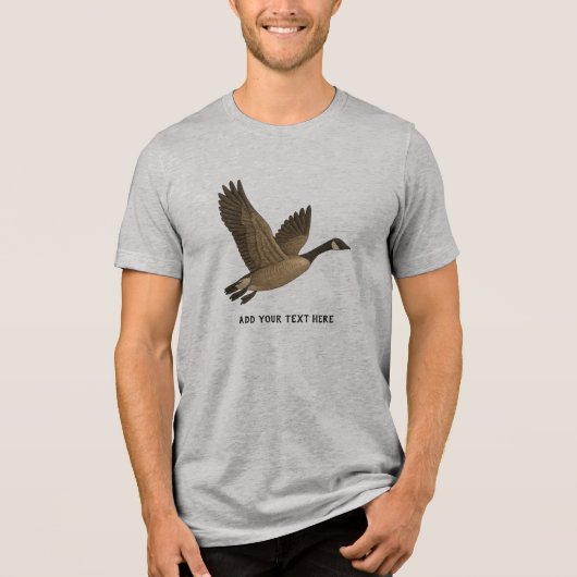 Flying Canada Goose Aangepaste tekst Tri-Blend Shirt (Voorkant)
