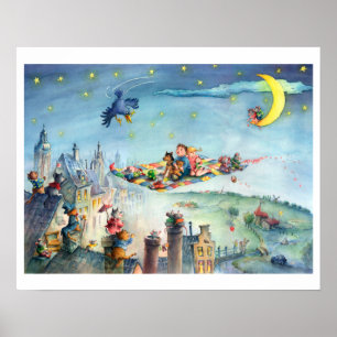 Flying Carpet Childrens Poster
