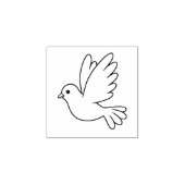 Flying Cartoon Dove Bird 1x1 Rubberstempel (Afrduk)