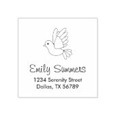 Flying Cartoon Dove Pigeon Bird Address Rubberstempel (Afrduk)