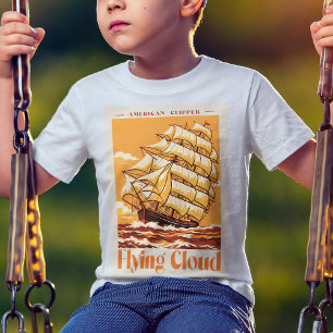 Flying Cloud Amerikaanse Klipper Schip Vintage Pos T-shirt