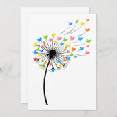 Flying colorful birds dandelion flow kaart (Voorkant / Achterkant)