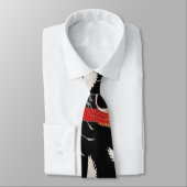 Flying Cranes Japanese Bird Kimono Art Stropdas (Gebonden)