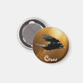 Flying Crow Birdlover Wildlife Supporter Magneet (Voorkant / Achterkant)