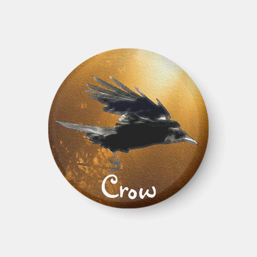 Flying Crow Birdlover Wildlife Supporter Magneet (Voorkant)