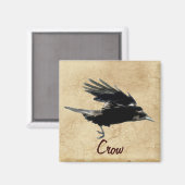 Flying Crow Birdlover Wildlife Supporter Magneet (Voorkant / Achterkant)