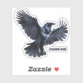 Flying Crow - Custom Text & Cut Vinyl Sticker (Feuille)