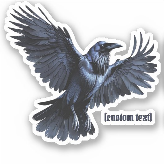 Flying Crow - Custom Text & Cut Vinyl Sticker (Devant)