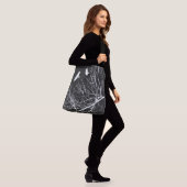Flying Crows and Trees Silhouette Gothic Theme Crossbody Tas (Op model)