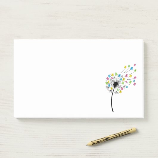 Flying cute bears dandelion flow post-it® notes (Op bureau)