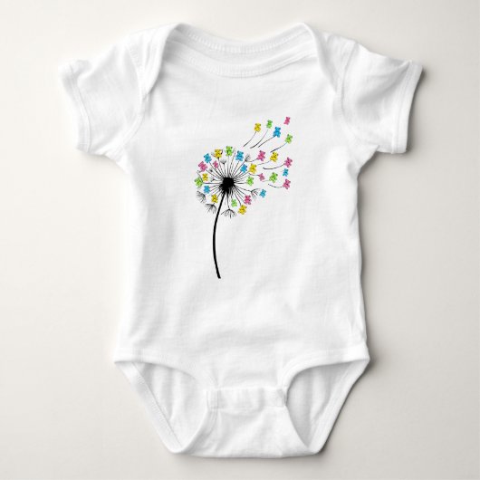 Flying cute bears dandelion flow romper (Voorkant)