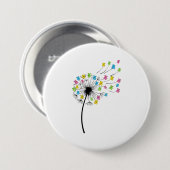 Flying cute bears dandelion flow ronde button 7,6 cm (Voorkant /achterkant)