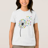 Flying cute bears dandelion flow Tri-Blend shirt (Voorkant)