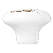 Flying Dachshund brun bouton en céramique brun (Côté)