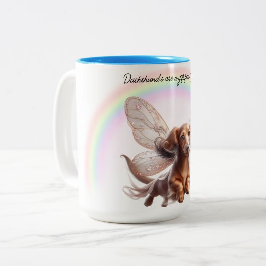 Flying Dachshund Customisé Mug (Devant gauche)